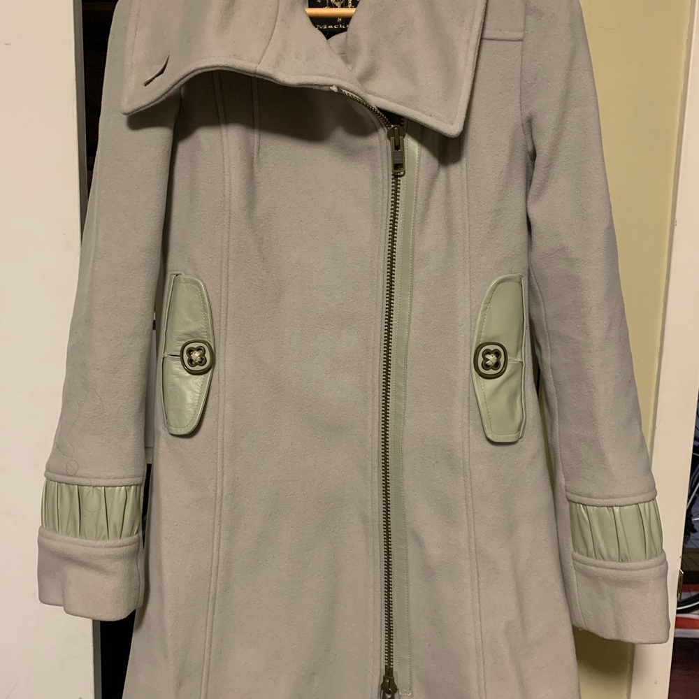 Mackage Ladies xs wool & leather coat MADE IN CANADA. Double zipper, pockets.